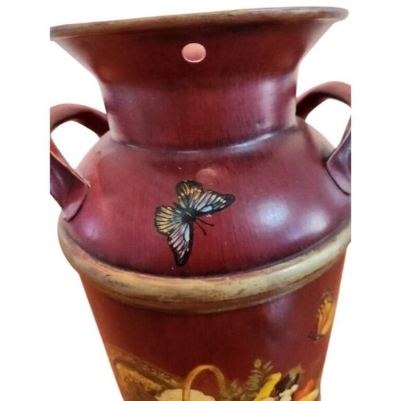 Vintage Farmhouse Milk Jug Jardinaire Vase Umbrella Stand Floral Rustic Decor - Picture 6 of 16